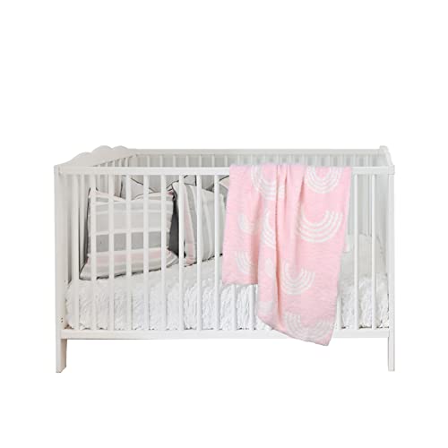 Soft Baby Blanket Plush Cozy Blanket Swaddling Blanket For Newborn Nursery 30×40 Inch Pink Rainbows #TOP5