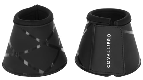 Cloches de sabot Covalliero FS 2025 Noir idéales pour l'entraînement quotidien et le paddock
