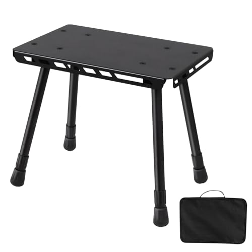 JNUYISW Tragbarer Klapphocker, Leicht Camping Hocker Tragfähigkeit 100KG mit Tragetasche Campinghocker Teleskophocker für Outdoor, Wandern, Unterwegs, Garten, Angeln, Grillen, Strand