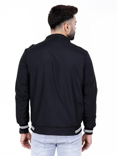 Image of Dollar Full Sleeves Bomber Jacket for Men | TPU Men's Standing Collar Lightweight Winter Jacket, Regular Fit