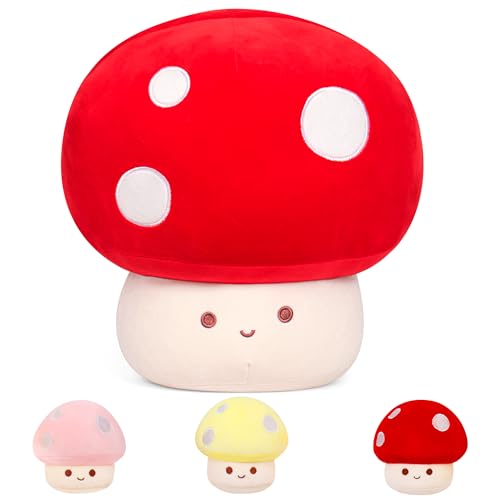 JellyMallow 14in Mushroom Plush with 3 Babies Mushroom Stuffed Animal
