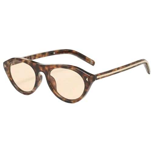 Gyios Sonnenbrille Mode Oval Frauen Retro Vintage Kleine Rahmen Uv400 Outdoor Fahren Brillen-Tee
