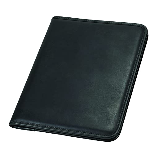 samsill professional padfolio faux-leather mini portfolio with 5 x 8 writing pad black
