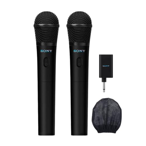 Sony ULT Mic Wireless Karaoke Black Microphone and Receiver with Duet Assist Bundle with Disposable Microphone Cover (2 Items)