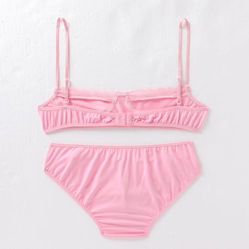 ABAFIP Men's Sissy Bra Floral Lace Panties set Crossdressing Outfits Bowknot Bikini Briefs Underwear Clothes4