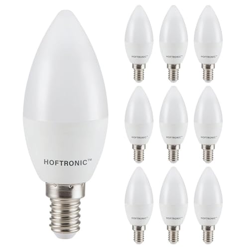 HOFTRONIC - 10X LED E14 Glühbirne - 2,9 Watt 250 lumen - 4000K Neutralweiß - Lampen E14 Kleine Fassung - Ersetzt 35 Watt - Leuchtmittel E14 - C37 Kerzenlampen