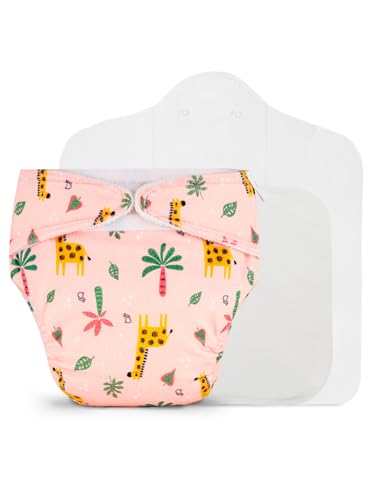 Image of SuperBottoms Freesize UNO SuperSoft Cloth Diaper (with Velcro) | Reusable, Adjustable Cloth Diaper for Babies | Dry Feel Comfort | Fits from 3 Months to 3 Years | Washable & Rash-Free | Sunset Safari
