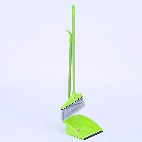 GNEY Long Metal Handle Plastic Dustpan and Brush for Sweeping and Cleaning (Standard Size, Colour May Vary) 1