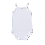 colore: BIANCO 6 Body Bimba con bretellina in Puro Cotone Anallergico con Cuciture Comfort Colore Bianco. Taglia 24 Mesi