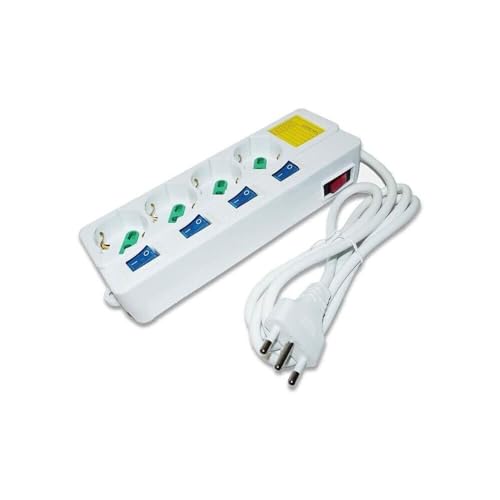 Kovalmax® Multi Presa 4 Posti Tasto On Off Multipresa Elettrica Shuko 4 Interruttori Spina