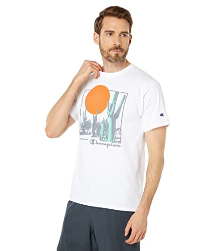 T-shirt blanc Champion Classic Graphic Tee en taille L pour homme