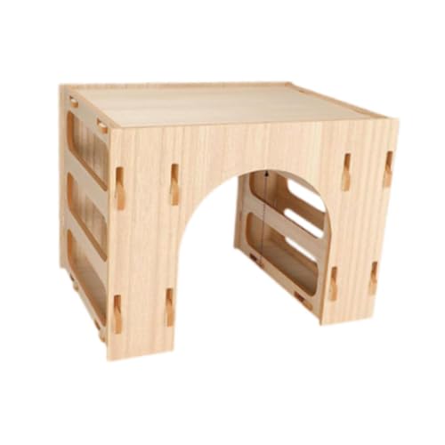 Baoblaze Wooden Rabbit Hay Feeder Hamsters Playhouse Hideout Guinea Pig Hay Holder Hay Dispenser for Guinea Pigs Chinchillas Hamster