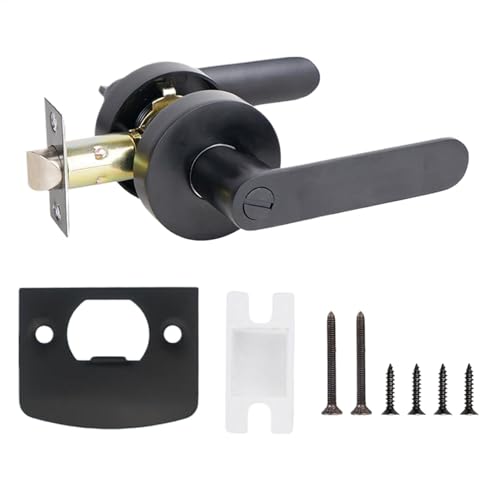Manija de puerta interior con cerradura, cerradura de baño resistente sin llave, palancas de puerta interior para dormitorio, baño