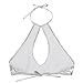 ranrann Women Halter Shiny Metallic Crop Top Sexy Lingerie Cut Out Bikini Tank Vest Rave Bra Silver One Size