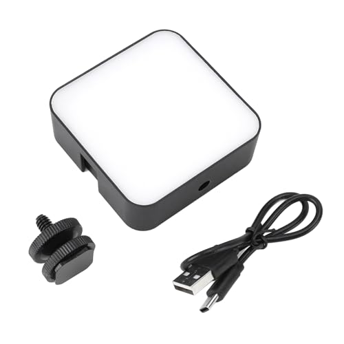 Sunicon LED Camera Video Light, 3 Color Temperature Adjustable Rechargeable Portable Camera Video Light Photography Lighting for Vlogging Recording