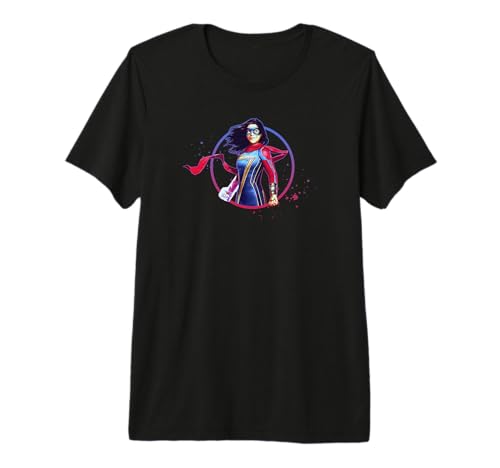 T-shirt Ms. Marvel Hero Circle vêtement geek coton imprimé graphique original