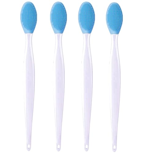 4 Pcs Cat Grooming Brush for Chin Acne & Blackhead Removal | Silicone Double-sided Tool for Acne Treatment Blue