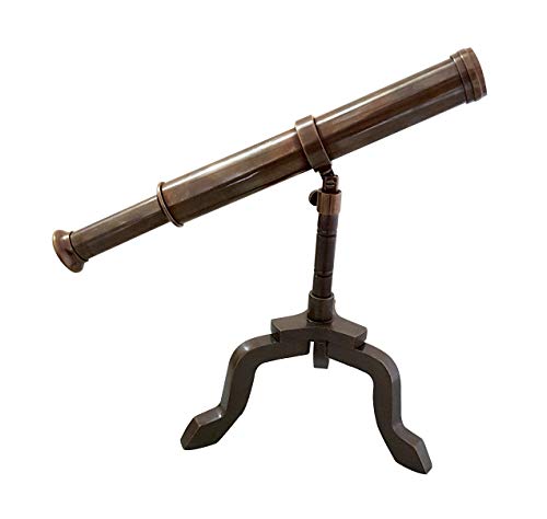 Handmade Antique Brass Nautical Vintage Harbor Master Maritime Ship Pirates Spyglasses Telescope Nautical Desk Decor Stand 7.5 Inches Home Office Collectible Gifts Items #TOP1