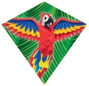 WindNSun Mini cometa de nailon de diamante de 18 pulgadas con cola de cielo, mango y línea incluida, (Macaw)