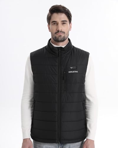 Venustas Men’s 12V Dual-Control Heated Vest with Battery, Durable Quilted Heated Clothing for Winter Work & Outdoor Use3