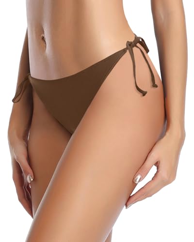 Image of Holipick Bikini Bottoms for Women String Bathing Suit Bottom with Moderate Coverage Low Waist Swim Bottom