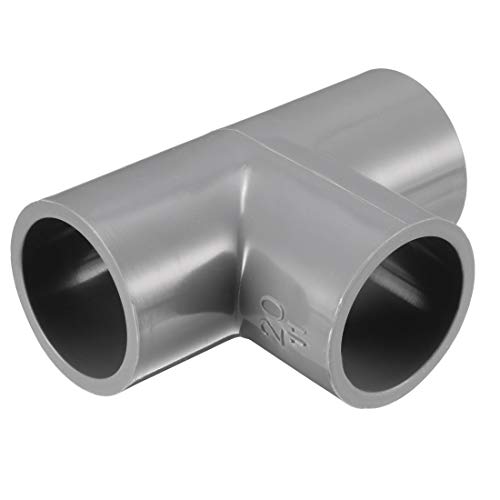 sourcing map Adaptador de acoplamiento en forma de T de tubo de pvc antideslizante de 20 mm, adaptador de acoplamiento gris 5 piezas