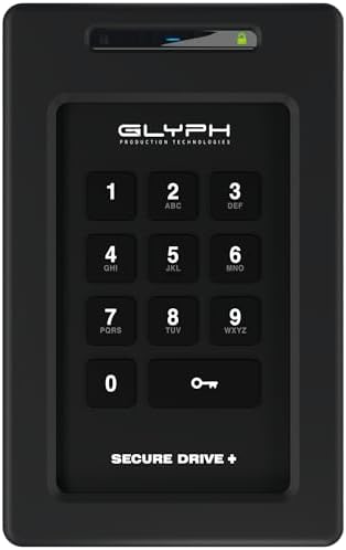 Glyph SecureDrive+ 4TB Professional Encrypted Rugged Mobile Hard Drive with Keypad