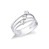 GV GIOIELLI DI VALENZA Anello in oro bianco 18k trilogy a 3 fasce con diamanti, ct 0,30 (14)