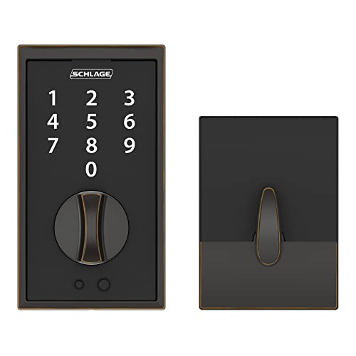 Schlage Be375 Cen 716 Touch Century Deadbolt, Electronic Keyless Entry Lock, Aged Bronze #TOP3