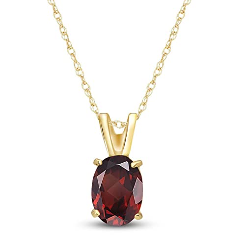 Galaxy Gold GG 14K Solid Yellow Gold Natural Garnet Pendant