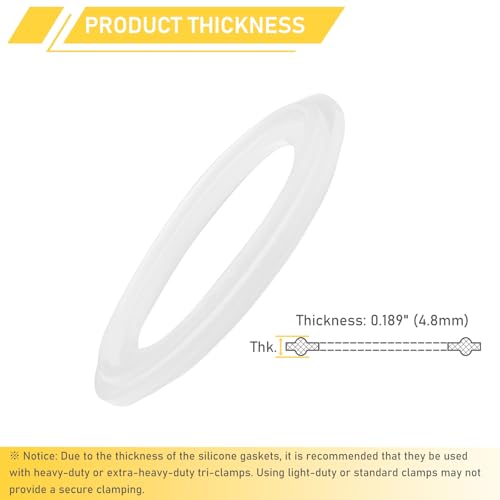 Image of 100PCS 1.5 Inch Tri Clamp Silicone Gaskets for 1.5 inch Tri-Clamp Sanitary Fittings TC O-Ring Seal Gasket