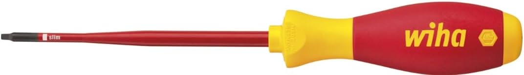 Wiha SoftFinish electric slimFix square screwdriver (35504) #1 x 100 mm for deep screws, ergonomic handle for powerful turning, all-rounder for electricians, VDE tested, piece tested