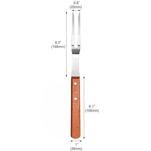 Fourchette barbecue avec long manche isolant en bois authentique - 5