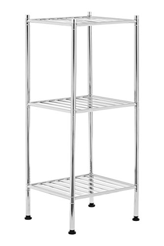 Scaffale a 3 ripiani in metallo cromo 3 stile contemporaneo per garage