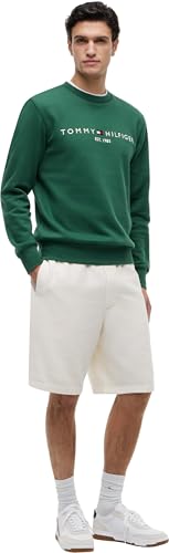 Tommy Hilfiger Herren Sweatshirt Tommy Logo ohne Kapuze, Grün (Street Green), S – Ansicht 4