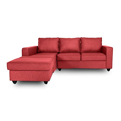 Image of Wakefit Sofa Set | 3 Year Warranty | Sofa 2 Seater, 2 Seater Sofa for Living Room, Wooden Sofa Set, Couch Sofa for Living Room, Sofa for Living Room - Napper(Omega : Red)