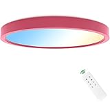 𝐌𝐞𝐦𝐨𝐫𝐲- 𝐮𝐧𝐝 𝐍𝐚𝐜𝐡𝐭𝐥𝐢𝐜𝐡𝐭𝐟𝐮𝐧𝐤𝐭𝐢𝐨𝐧 - Die flache Deckenlampe merkt sich die zuletzt benutzte Einstellung. Mit der Nachtlichtfunktion (10 % Helligkeit) kombiniert mit der 30 Minuten Abschaltfunktion eignet sich die pinke Deckenlampe als Nachtlicht im Kinderzimmer.