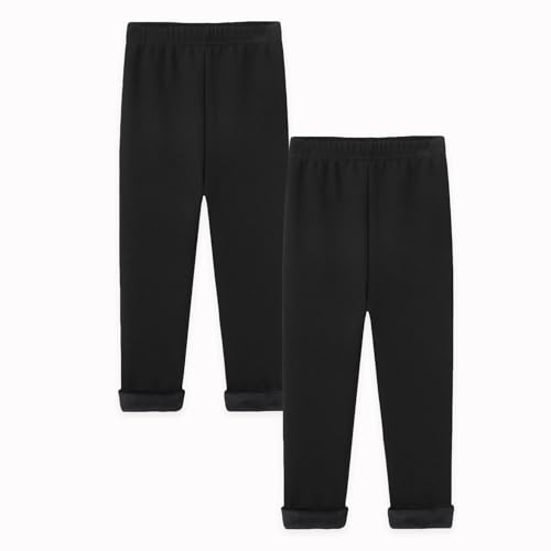 Girls Winter Leggings Thick Cotton Fleece Lined Girls Pants Warm Stretchy Thermal Tights Pants for 4-12Y2