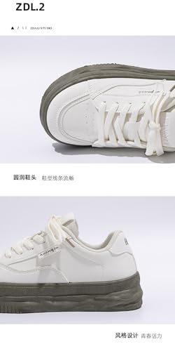 Kawaii Korean Chunky White Sneakers, Cute Cloud Sole Shoes with Hidden Heel Lift for Girls Travel Outfit, Gift for Daughter3