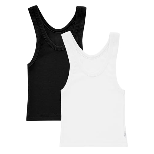 Hanes Womens Originals Rib Crop Tank Top 2-Pack Comfywear Stretch Cotton Cropped Top