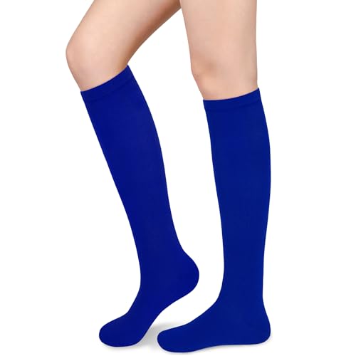 Olreco Blue Knee High Socks Women Long Blue Socks Royal High Sock Woman Tube Sock Knee High Tall Sock for Women Stockings