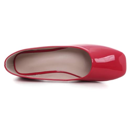 Image of ChaiRong Zhou Women Square Toe Ballets Flats Comfort Slip On Walking Shoes for Driving