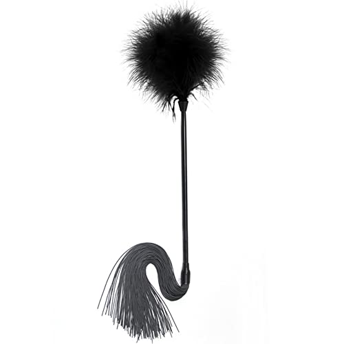 Image of Silicone Horse Riding Whip Soft Feather Tickler Furry Feather Teaser Feather Cleaning Duster Role Play Toys for Adults Couples Purple