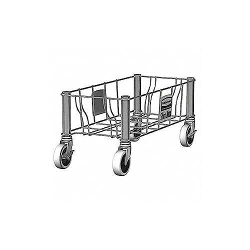Rubbermaid 1968468 Slim Jim Single Stainless Steel Dolly, 50.8" x 9.3" x 9.3"