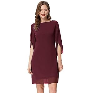 GRACE KARIN Dames chiffon jurk 3/4 mouwen losse elegante avondcocktailjurk CL11125