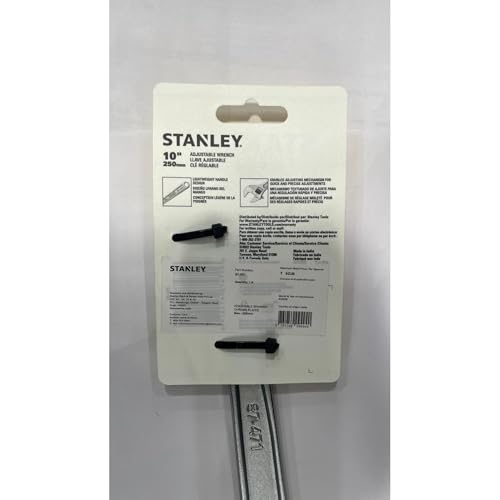 Image of STANLEY 87-471 10 inch (250mm) Adjustable Wrench, Lightweight Handle Design, Chrome Plated, Ideal for Plumbing, Automotive, Furniture Assembly, Outdoor Equipment Maintenance & General Household Tasks