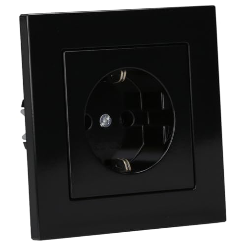 Jung SCHUKO Set Schwarz Serie A AC581SW Rahmen 1-fach + A1520SW SCHUKO® Steckdose