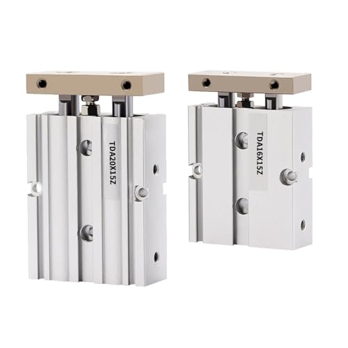 Cylindre pneumatique TDA32 course 15mm en alliage d'aluminium double tige