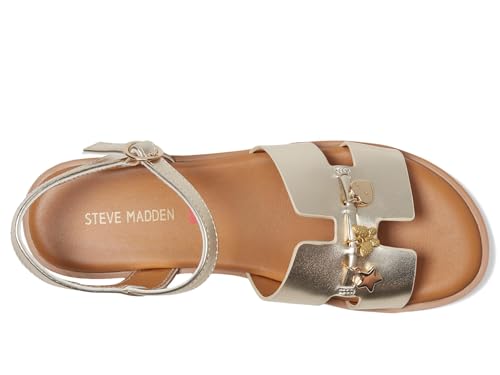 Steve Madden Girls Shoes Girls Haydlyn Flat Sandal, Gold, 2 Little Kid2