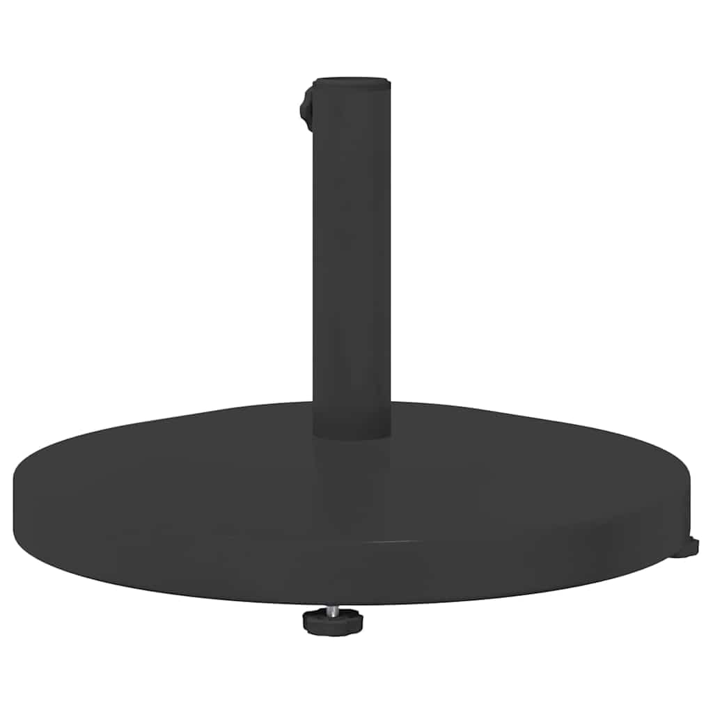 Supporto per ombrellone nero, 48 x 48 x 32 cm, base in acciaio con ruote, per ombrellone da mercato, resistente alle intemperie, per balcone, terrazza, giardino, mobile e stabile